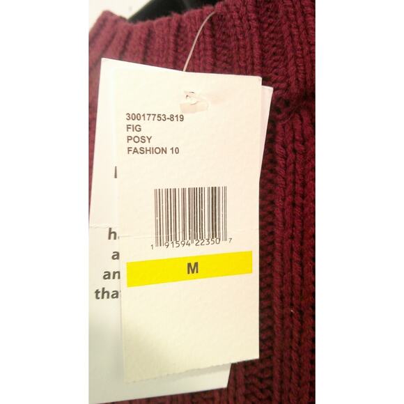 Jessica Simpson Posy Cold Shoulder Sweater Size S Maroon Tunic Length NWT - Picture 4 of 9